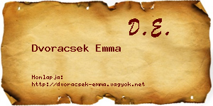 Dvoracsek Emma névjegykártya